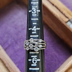 Source Unknown Multi-Band Silver Ring